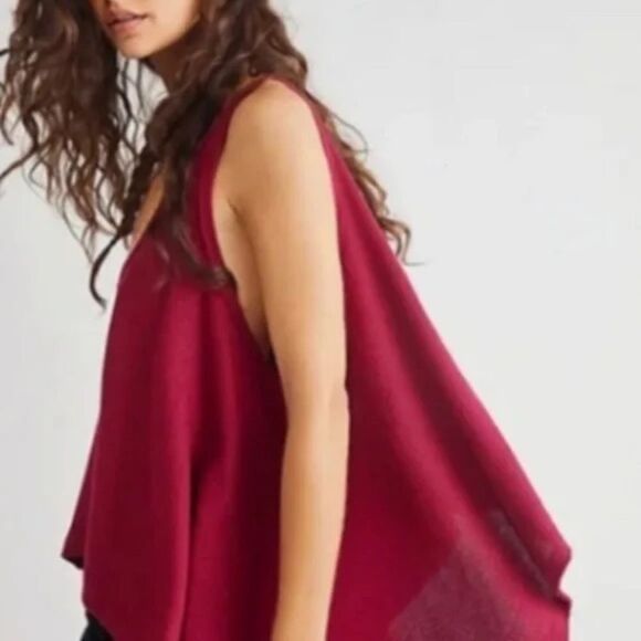 NWT Free People The Sing La La Tank Top in Gone Gogi Maroon - Picture 8 of 9